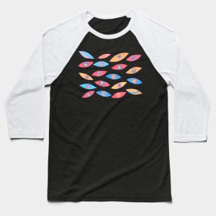 COLORFUL EYE SHAPE LEAF SHAPE WATERCOLOR CUTOUTS DESIGN Baseball T-Shirt